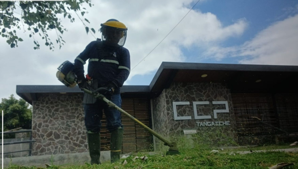 GADP PICAÍHUA REALIZA MANTENIMIENTO EN ÁREAS VERDES DE LA PARROQUIA